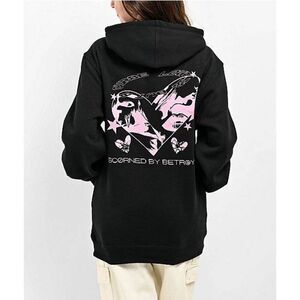 Empyre Black Betrayal Heart Graphic Hoodie Goth Punk Skull Emo Alternative